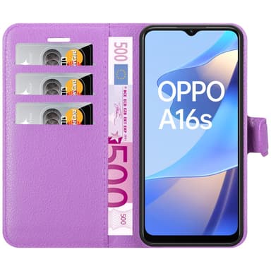 Oppo A16s / A54s Plånboksfodral Skal (Lila)