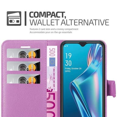 Oppo A12 Plånboksfodral Skal (Lila)