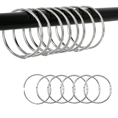 Öppningsbara gardinringar / duschdraperiringar 30 st Silver 60 mm