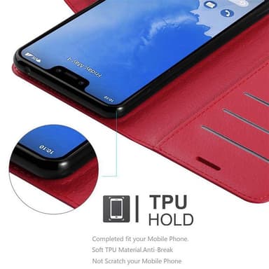 Google PIXEL 3 Plånboksfodral Skal (Röd)
