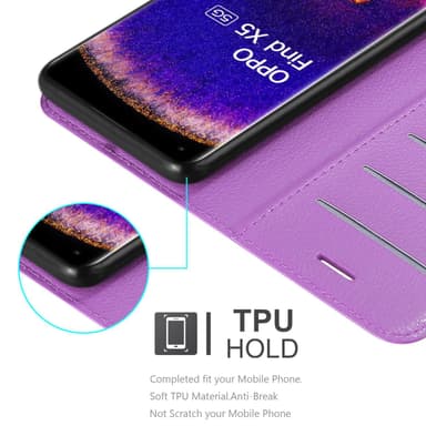 Oppo FIND X5 Plånboksfodral Skal (Lila)