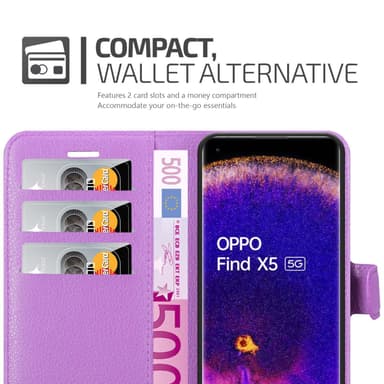 Oppo FIND X5 Plånboksfodral Skal (Lila)