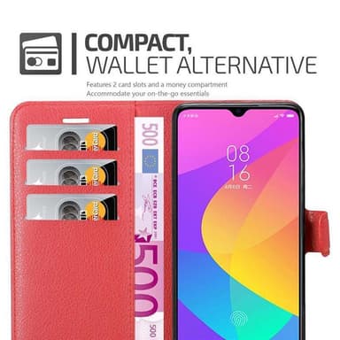 Xiaomi Mi CC9 Plånboksfodral Skal (Röd)