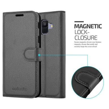 Samsung Galaxy A6 2018 Plånboksfodral Skal (Svart)