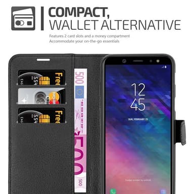 Samsung Galaxy A6 2018 Plånboksfodral Skal (Svart)