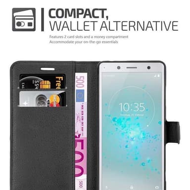 Sony Xperia XZ2 COMPACT Plånboksfodral Skal (Svart)