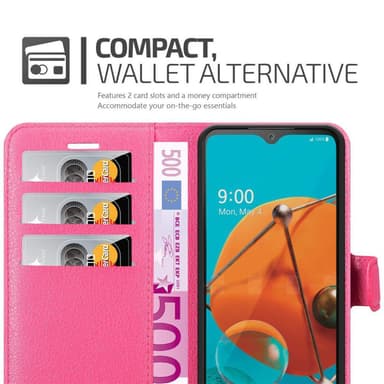LG KQ51 Plånboksfodral Skal (Rosa)