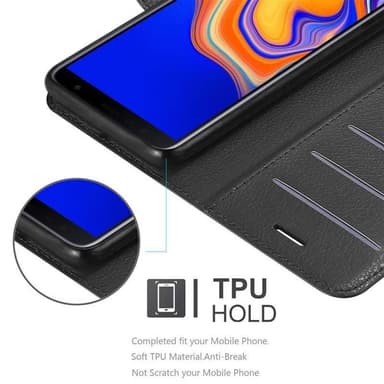 Samsung Galaxy J4 PLUS Plånboksfodral Skal (Svart)