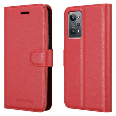 Realme GT 2 / GT Neo 2 Plånboksfodral Skal (Röd)