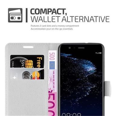Huawei P10 LITE Plånboksfodral Skal (Vit)