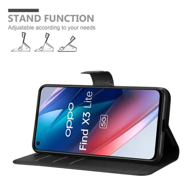 Oppo FIND X3 LITE Plånboksfodral Skal (Svart)