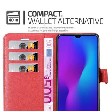 Oppo R17 Plånboksfodral Skal (Röd)
