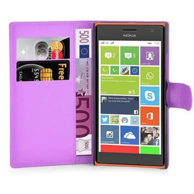 Nokia Lumia 730 Plånboksfodral Skal (Lila)