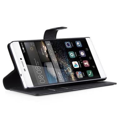 Huawei P8 Plånboksfodral Skal (Svart)