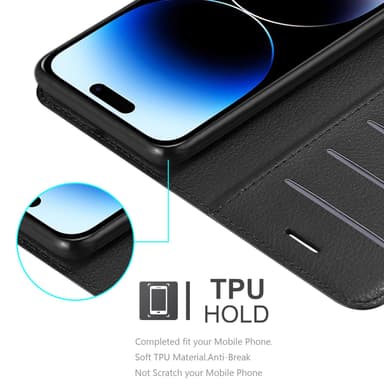 iPhone 14 PRO Plånboksfodral Skal (Svart)