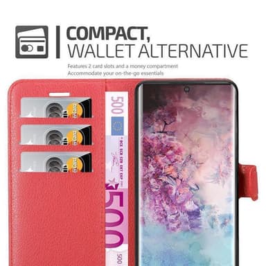 Samsung Galaxy NOTE 10 PLUS Plånboksfodral Skal (Röd)