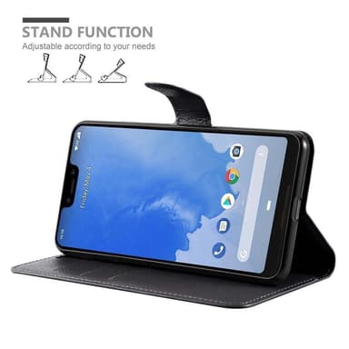 Google PIXEL 3 Plånboksfodral Skal (Svart)