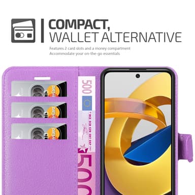 Xiaomi POCO M4 PRO 5G Plånboksfodral Skal (Lila)