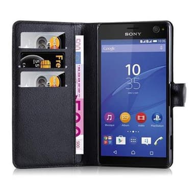 Sony Xperia C4 Plånboksfodral Skal (Svart)