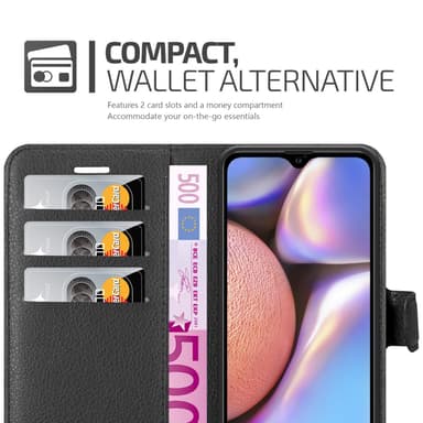 Samsung Galaxy A10s / M01s Plånboksfodral Skal (Svart)