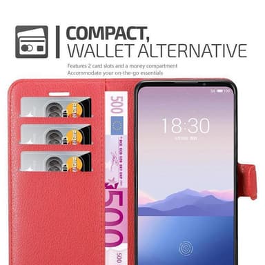 MEIZU 16Xs Plånboksfodral Skal (Röd)