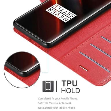 OnePlus 7T PRO Plånboksfodral Skal (Röd)
