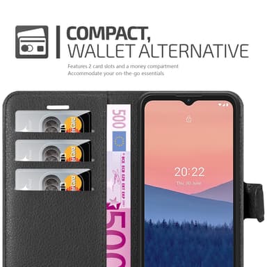Nokia C21 Plånboksfodral Skal (Svart)