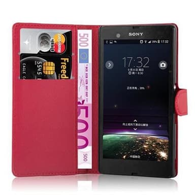 Sony Xperia Z Plånboksfodral Skal (Röd)
