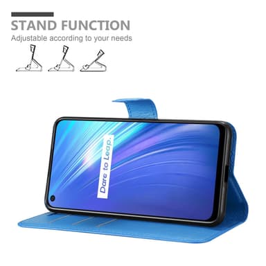 Realme 6 4G / 6s Plånboksfodral Skal (Blå)