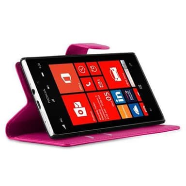 Nokia Lumia 925 Plånboksfodral Skal (Rosa)