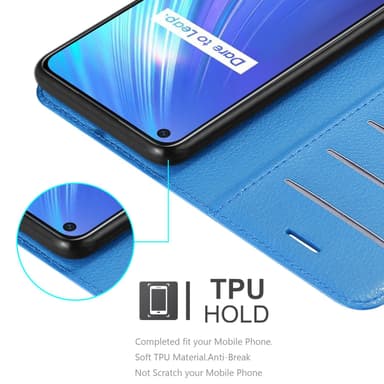 Realme 6 4G / 6s Plånboksfodral Skal (Blå)