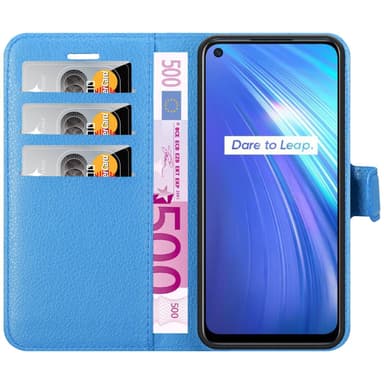 Realme 6 4G / 6s Plånboksfodral Skal (Blå)