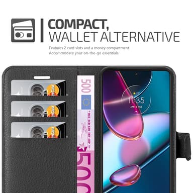 Motorola EDGE+ Plånboksfodral Skal (Svart)