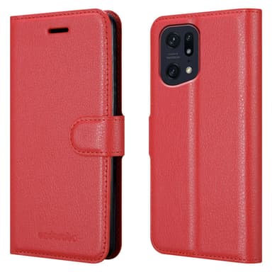 Oppo FIND X5 PRO Plånboksfodral Skal (Röd)