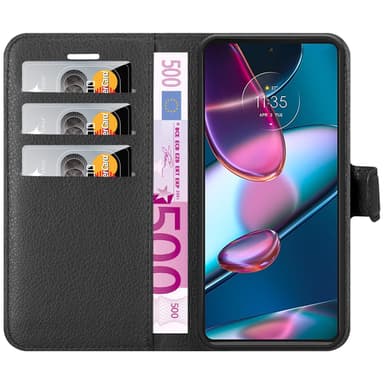 Motorola EDGE+ Plånboksfodral Skal (Svart)