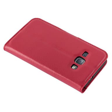 Samsung Galaxy J1 2015 Plånboksfodral Skal (Röd)