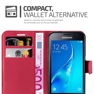 Samsung Galaxy J1 2015 Plånboksfodral Skal (Röd)