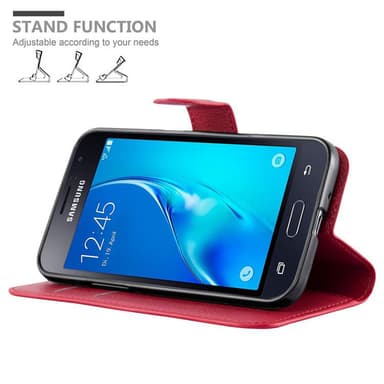 Samsung Galaxy J1 2015 Plånboksfodral Skal (Röd)