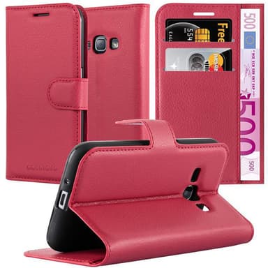 Samsung Galaxy J1 2015 Plånboksfodral Skal (Röd)