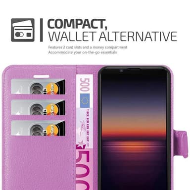 Sony Xperia 1 II Plånboksfodral Skal (Lila)