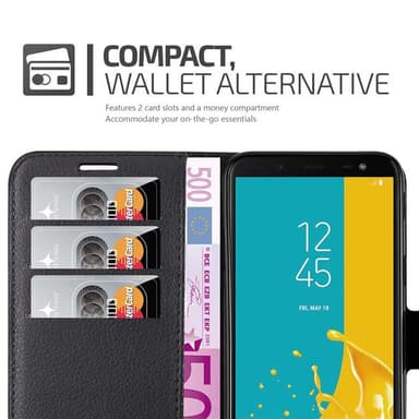 Samsung Galaxy J6 2018 Plånboksfodral Skal (Svart)