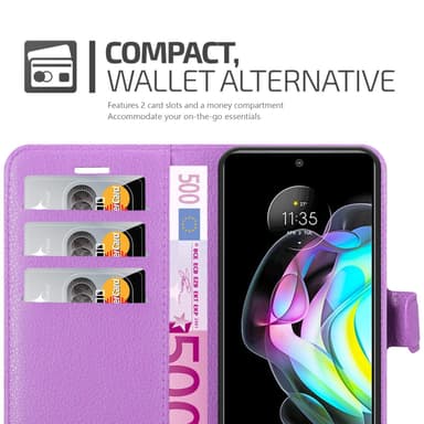 Motorola EDGE 20 Plånboksfodral Skal (Lila)
