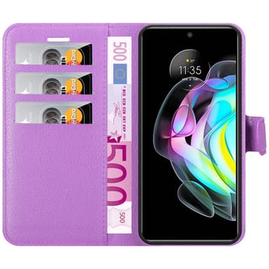 Motorola EDGE 20 Plånboksfodral Skal (Lila)