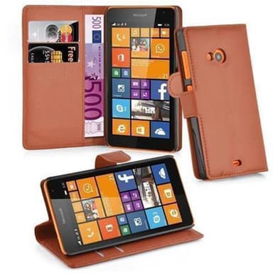 Nokia Lumia 535 Plånboksfodral Skal (Brun)
