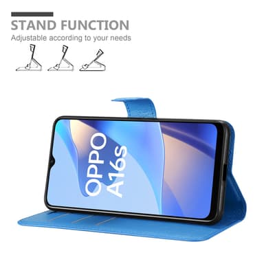 Oppo A16s / A54s Plånboksfodral Skal (Blå)
