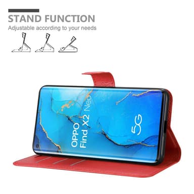 Oppo FIND X2 NEO Plånboksfodral Skal (Röd)