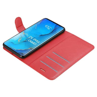 Oppo FIND X2 NEO Plånboksfodral Skal (Röd)