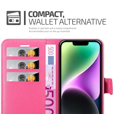 iPhone 14 Plånboksfodral Skal (Rosa)