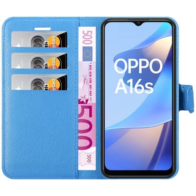 Oppo A16s / A54s Plånboksfodral Skal (Blå)