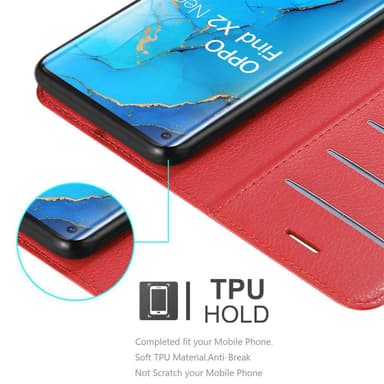 Oppo FIND X2 NEO Plånboksfodral Skal (Röd)